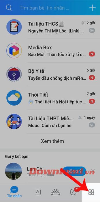 Nhấn vào Thêm