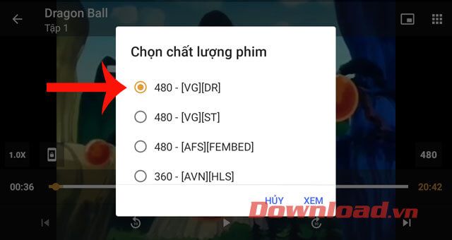 Thay đổi chất lượng phim 