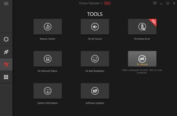 Driver Booster 7 cung cấp nhiều công cụ hữu ích