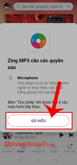 Nhấn Đã hiểu