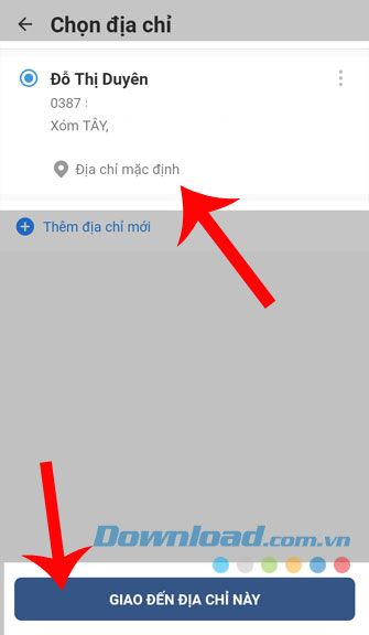 Chọn Giao đến địa chỉ này