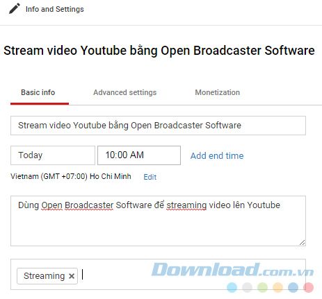 Stream video lên Youtube với OBS