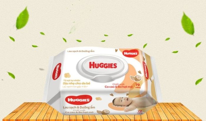 Khăn ướt cho em bé Huggies Nourishing Clean không mùi gói 72 miếng