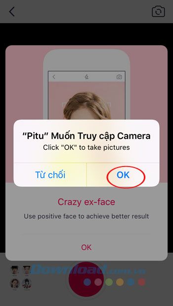 Cho phép truy cập vào camera