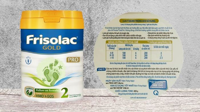 Sữa bột Frisolac Gold pro số 2 800g (6 - 12 tháng)