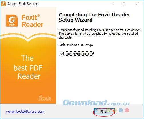 Hoàn tất cài đặt Foxit Reader