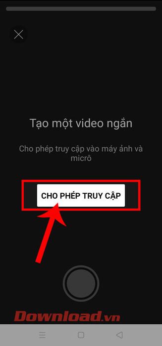 Chạm vào nút Cho phép truy cập