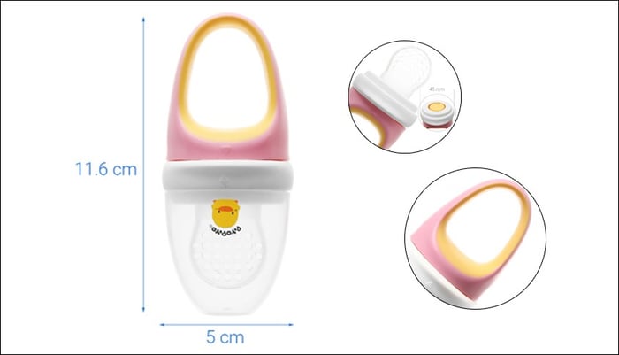 Túi nhai chống hóc silicone PIYOPIYO PY830553 màu hồng dành cho bé từ 4 tháng tuổi