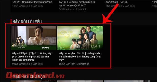 Nhấp chuột vào tập phim bạn muốn xem