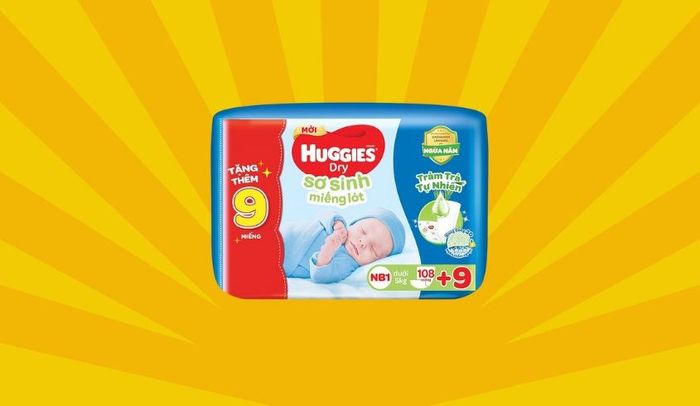 Tã lót Huggies Dry size NB1 117 miếng (Dưới 5 kg)