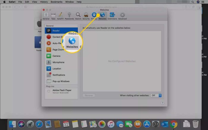 Cài đặt trang web trên Safari