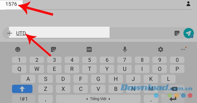 Soạn tin nhắn UTD và gửi 1576