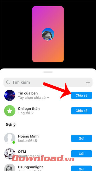 Đăng lên bản tin hoặc chia sẻ với bạn bè