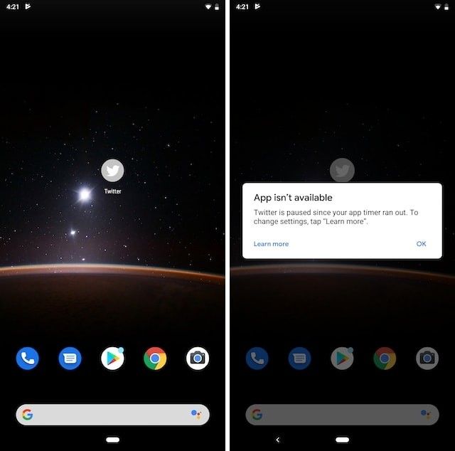 Kiểm soát thời gian sử dụng Twitter trên Android 9 bằng Digital Wellbeing