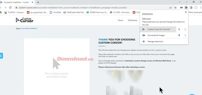 Tab Extensions trên Chrome