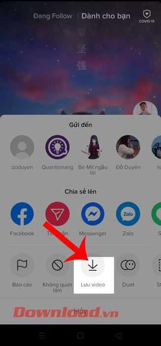 Lưu video từ TikTok về điện thoại