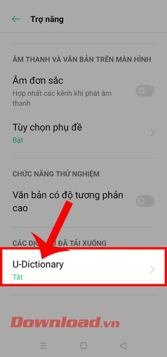 Chạm vào <strong>U-Dictionary</strong>