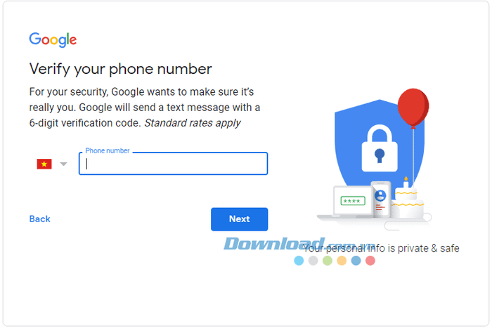 Cần nhập đúng số điện thoại khi đăng ký Gmail