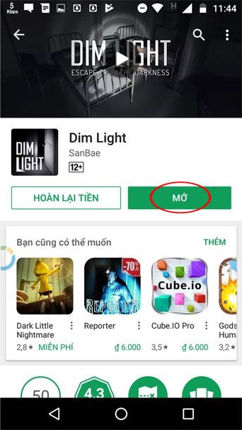 Mở trò chơi đã mua