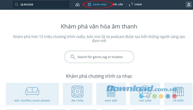 Danh sách chủ đề âm nhạc trên Mixcloud