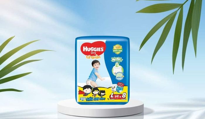 Tã quần Huggies Dry size L 76 miếng (9 - 14 kg)