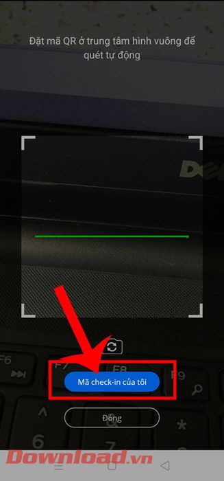Nhấn vào nút Mã Check-in của tôi
