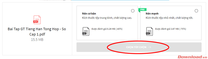 Lựa chọn tuỳ chọn