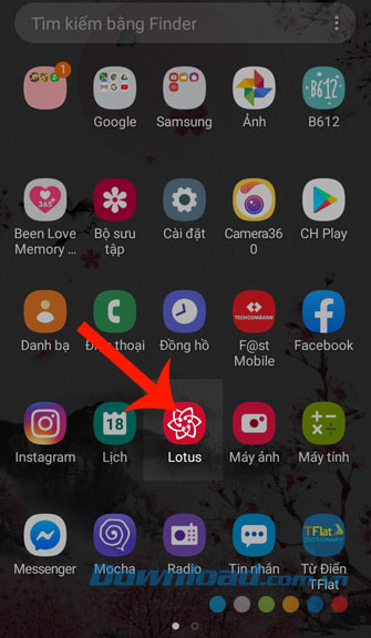 Mở ứng dụng Lotus trên điện thoại