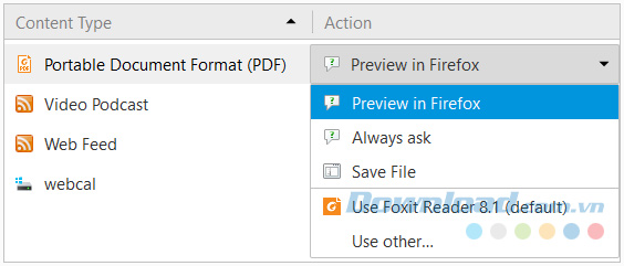 Vô hiệu hóa trình đọc PDF trên Firefox