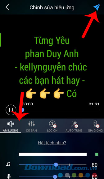 Chỉnh sửa hiệu ứng âm thanh