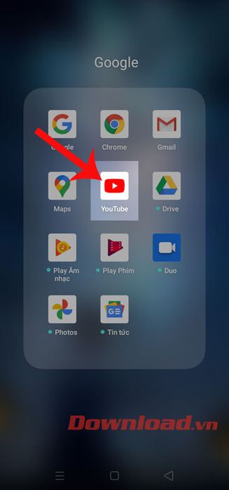 Khởi động ứng dụng Youtube