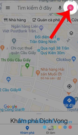 Chạm vào biểu tượng email