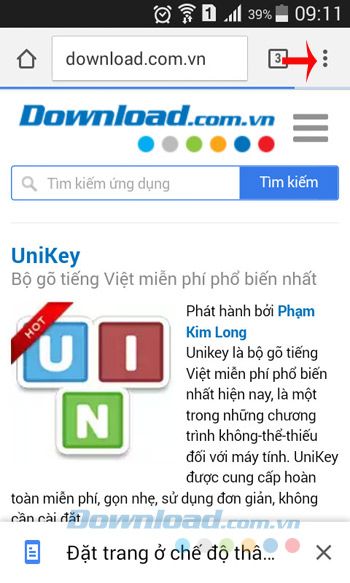 Giao diện chính của Chrome 55