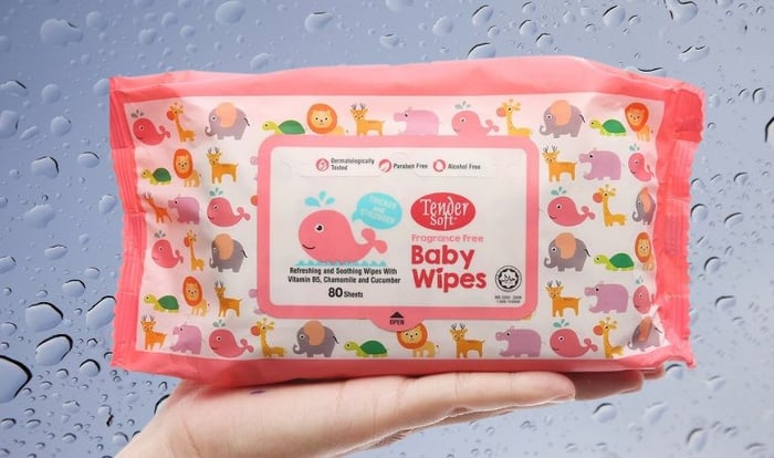 Khăn ướt Tender Soft Baby Wipes không mùi gói 80 miếng