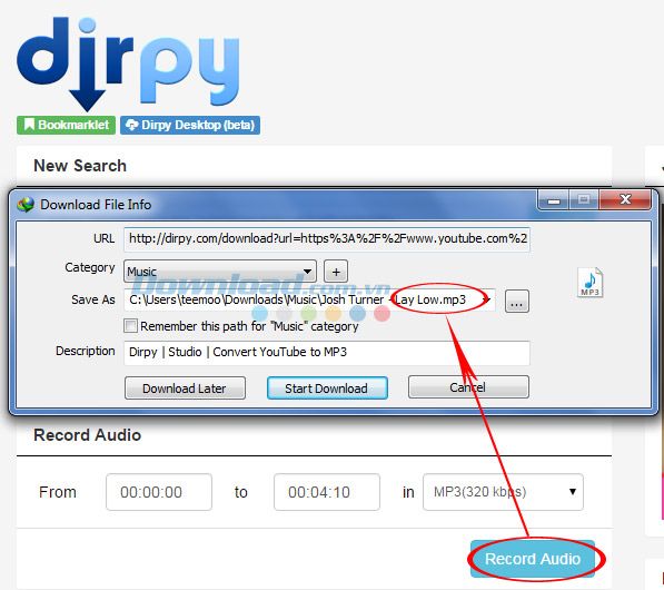 Khi tải về, video này sẽ được chuyển đổi thành file MP3