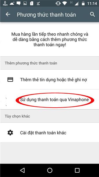 Thanh toán sử dụng Vinaphone