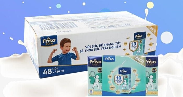 Thùng 48 hộp sữa pha sẵn Friso Gold hương vani 180 ml