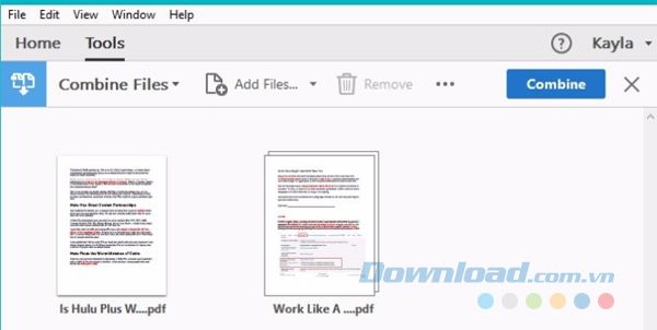 Gộp File trên Acrobat