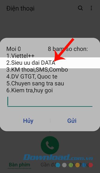 Chọn phím 2