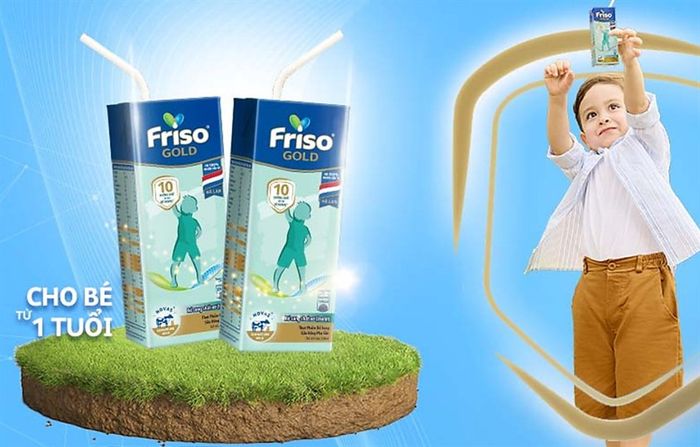 Lốc 4 hộp sữa pha sẵn Friso Gold hương vani 180 ml (từ 1 tuổi)