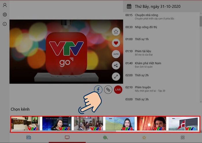 Chọn kênh truyền hình