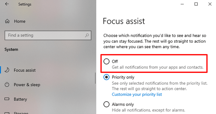 Cài đặt tính năng Focus Assist trên Windows