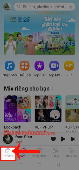 Chọn mục Cá nhân