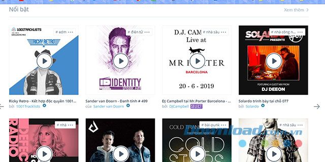 Danh sách các bản nhạc nổi bật trên Mixcloud