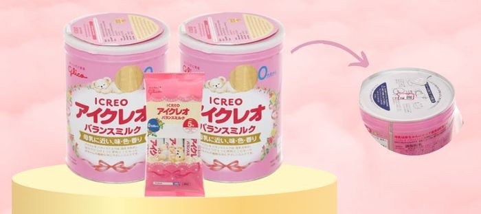 Combo 2 hộp sữa bột Glico Icreo số 0 vị thanh nhạt 800g (0 - 12 tháng) - tặng 5 thanh số 0