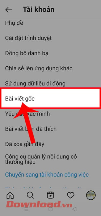 Chọn Bài viết gốc