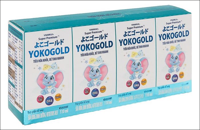 Lốc 4 hộp sữa pha sẵn Vinamilk Yoko Gold hộp 110 ml giúp bé phát triển toàn diện