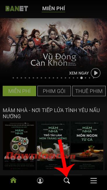 Chạm vào biểu tượng kính lúp