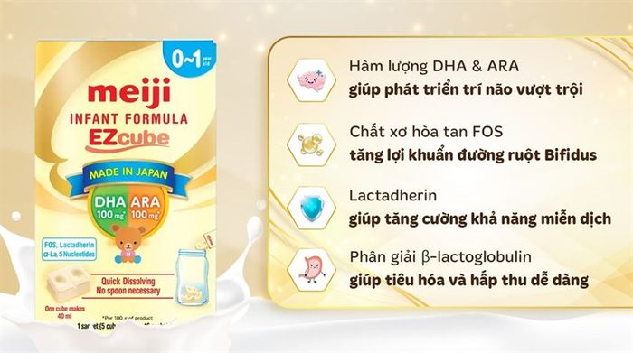 Sữa bột dạng thanh Meiji Infant Formula Ezcube 432g (0 - 12 tháng)