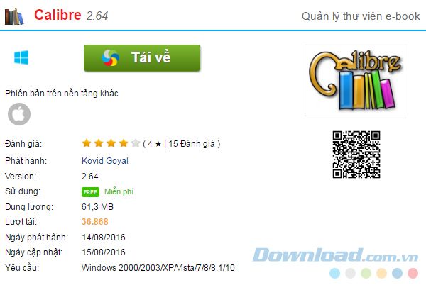 Tải về và cài đặt Calibre